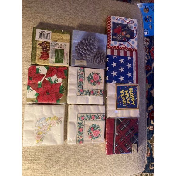 BEVERAGE COCKTAIL NAPKINS Lot 10 Complete Pkgs All Seasons OccasionsEACH Pkg ~16 - Picture 5 of 5